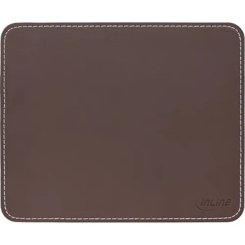 InLine Maus-Pad Premium Kunstleder braun, 255x220x3mm