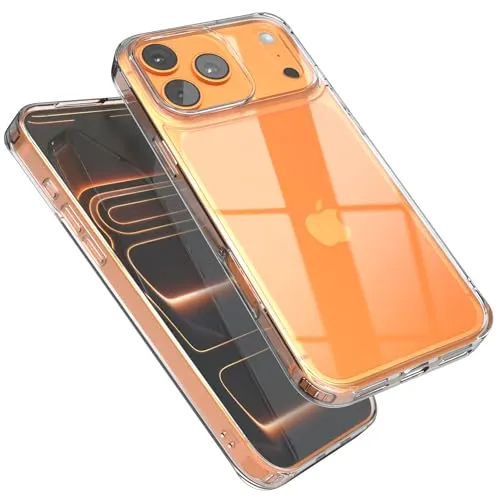 EAZY CASE Premium Crystal TPU Hülle kompatibel mit iPhone 17 Pro Max mit Kameraschutz, Slimcover, Handyhülle, Silikonhülle, Backcover, Durchsichtig, Klar Transparent