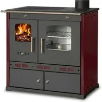 Küchenofen Holzherd ECO LUX INOX, bordeaux, Edelstahlbackfach - Effizientes Kochen und Backen ohne Strom! Der ECO LUX INOX überzeugt mit einer robusten Gusseisen-Kochplatte und einem hochwertigen Edelstahl-Backofen, ideal für vielfältige Zubereitungen.