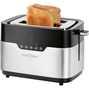 ProfiCook PC-TA 1170 - 2-Scheiben-Toaster, 920 Watt mit Sensor Touch und 7 Bräunungsstufen, extra breite Toastschlitze und Brötchenaufsatz