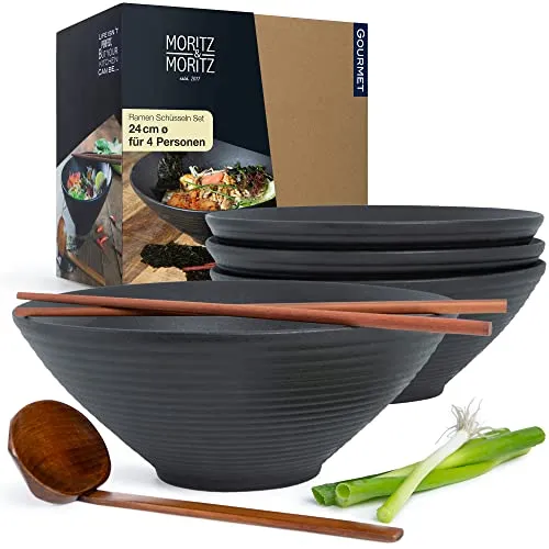 Moritz & Moritz Ramen Schüssel Set für 4 Personen in schwarz von Moritz & Moritz