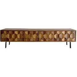 Livetastic Lowboard, Sheesham, Holz, Sheesham, massiv, 160x40x35 cm, stehend, handgemacht, Holzmöbel, Kleinmöbel Holz, Holzkommoden, Lowboards Holz