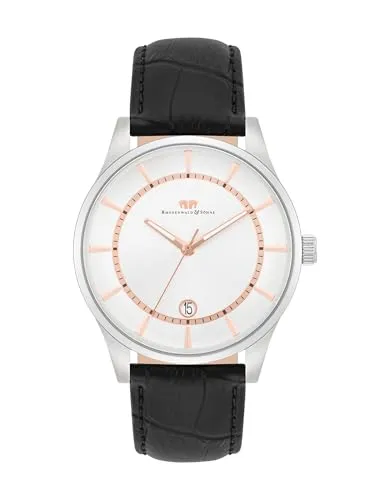 Rhodenwald & Söhne Herren Uhr analog Quarzwerk mit Echtleder Armband schwarz 10010463