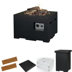 Happy Cocooning Mania Feuertisch Komplettset 19,5 kW quadratisch 76x76x46 cm