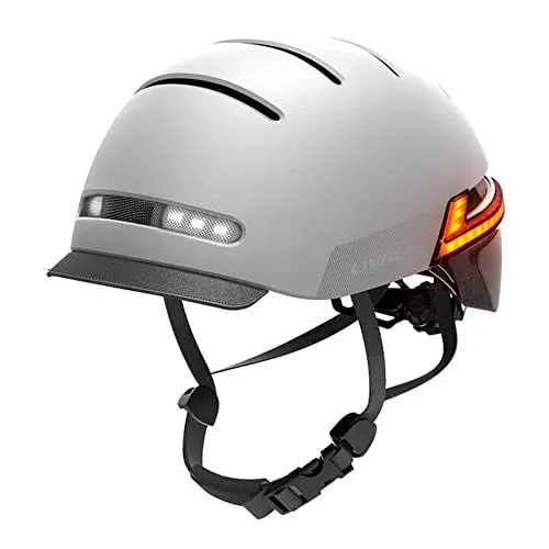 Livall BH51M Neo LED Stadthelm Grau M - Fahrradhelm mit Bluetooth-Freisprecheinrichtung und innovativer LED-Beleuchtung für maximale Sichtbarkeit und Sicherheit bei urbanen Fahrten.