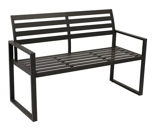 DEGAMO Design Gartenbank Atlanta 2-Sitzer 123cm - Bänke aus wetterfestem und rostfreiem Aluminium, elegant im modernen Design und ideal für jeden Garten.