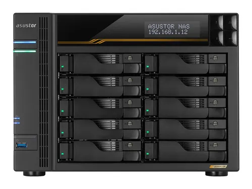 Asustor Lockerstor 10 Gen3 AS6810T 10 Bay NAS-Server - 10-Bay NAS-Server mit hoher Speicherkapazität und schneller Datenübertragung, ideal für Unternehmen und kreative Profis.