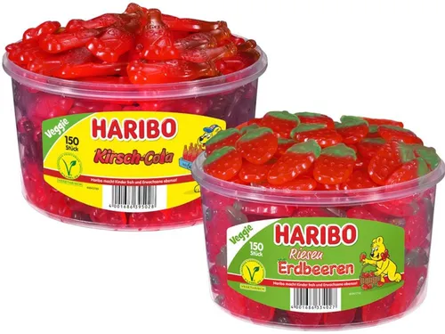 Set Haribo Kirsch Cola 150 St. + Haribo Riesen Erdbeeren 150 St. (9,63 EUR/kg)