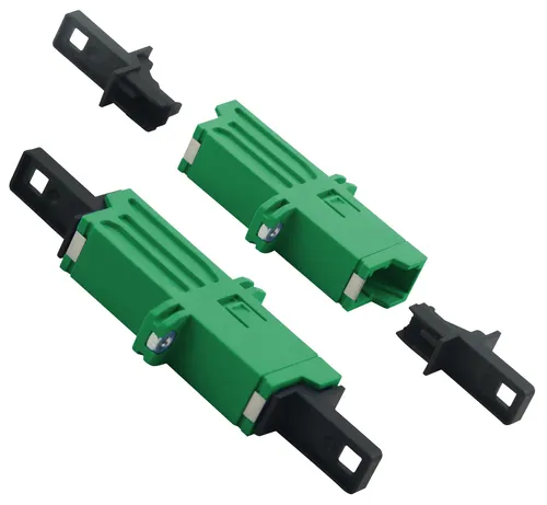helos LWL Kupplung E2000® APC 8° (LSH) Simplex Singlemode OS2 grün