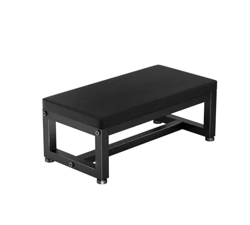 Tritthocker aus Holz für Erwachsene & Kinder, Klohocker 500lbs Tragkraft, Anti-Rutsch Oberfläche & Verstellbare Füße & Abgerundete Ecken, Platzsparend 40x20x15cm für Küche Bad