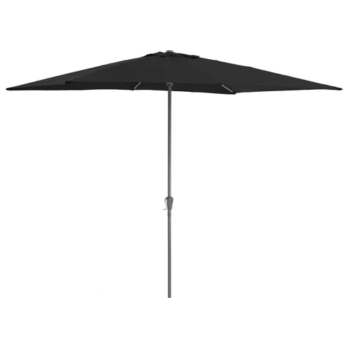 Sonnenschirm rechteckig 200 x 300 cm, Schirm mit Kurbel für Balkon oder Terrasse, Marktschirm, Gartenschirm, Terrassenschirm, mit Windauslass, schwarz