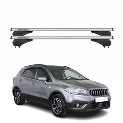 OMAC Dachträger Menabo Dachträger für Suzuki SX4 S-Cross 2013-2021 2 tlg (2-St), Wasserbeständig,Abnehmbar,Multifunktional,Leichtgewichtig grau|silberfarben