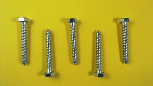 5X M8x60 Sechskant Holzschrauben DIN 571 galv. verzinkt Schlüsselschrauben