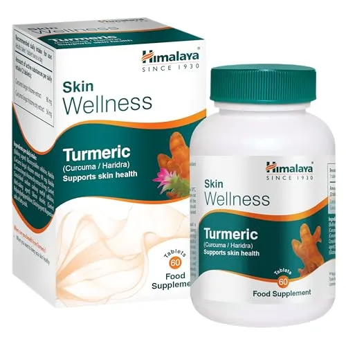 Himalaya Skin Wellness Kurkuma Tabletten x 60 (30-Tage-Vorrat) – Natürliche Kurkuma-Nahrungsergänzung für strahlende Hautgesundheit – Vegan, Pflanzlich – Ayurveda Kräuterformel von Himalaya Wellness