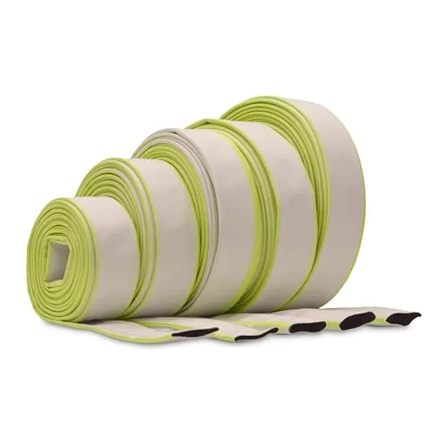 Ø 2 Zoll - 52 mm, Meterware Flachschlauch | Bauschlauch | Industrieschlauch | Synthetischer Gummi, Weiß mit Grün, 10 Bar, -20°C bis +60°