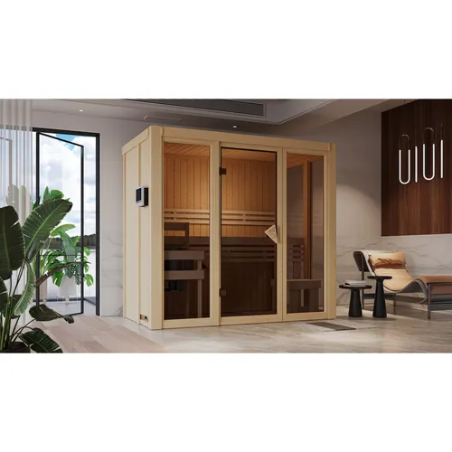 Karibu Sauna Ida 3 mit 3,6 kW Ofen und integrierter Steuerung