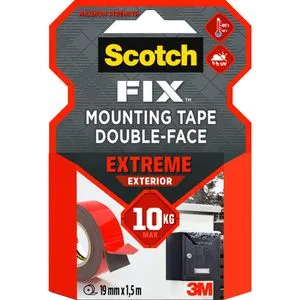 3M Scotch-Fix Extreme Außenmontageband, 19 mm x 1,5 m, Hält bis zu 10 kg, 1 kg/15 cm