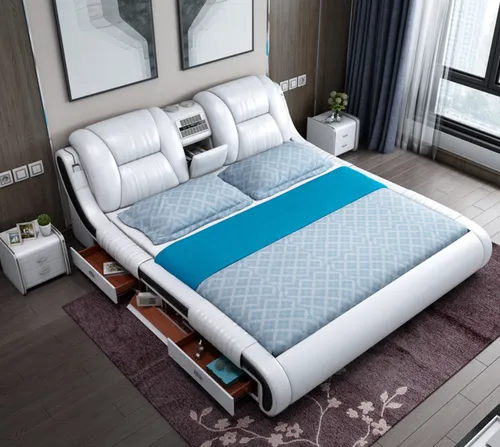 Multifunktionales XXL Sofa-Bett mit USB und Stauraum