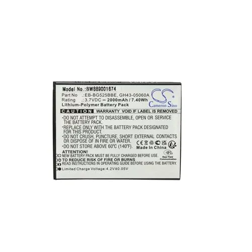 vhbw Akku kompatibel mit Samsung Galaxy Xcover 5 Handy Smartphone Telefon (2000 mAh, 3,7 V, Li-Polymer)