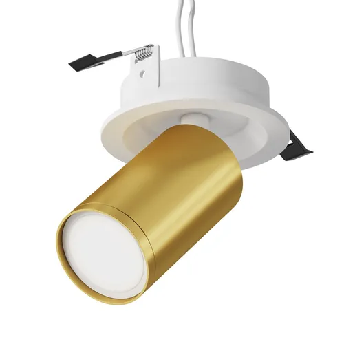 Moderne Weiß Gold Spotleuchte 1x10W für Innenbeleuchtung - Elegante Spotleuchte mit GU10 Technik, ideal für stilvolle Innenräume. Energieeffizienzklasse A und modernes Design sorgen für eine ansprechende Atmosphäre.