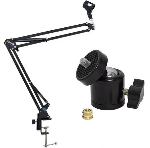 keepdrum Mikrofonständer keepdrum NB35 Gelenkarm + Kugelgelenk, (Inklusive Mikrofonklammer), Vorteils-Set mit Kugelgelenk