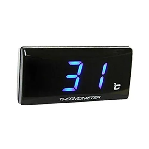 Riloer Digitales Thermometer, Motorrad Digitales Thermometer Instrument Wassertemperatur Messgerät Messgerät Blaues rotes Licht