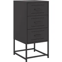 vidaXL Nachttisch Schwarz 36x39x78 cm Stahl - Industrie-Stil Nachttisch aus robustem Stahl, ideal für vielseitige Anwendungen. Bietet viel Stauraum und lässt sich leicht reinigen – perfekt für Schlafzimmer oder Wohnzimmer.