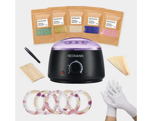 NEOMANN Warmwachs-Haarentferner Waxer II Waxing Kit für Frauen-Nicht klebend,teflonbeschichtet, Ganzkörper-Waxing