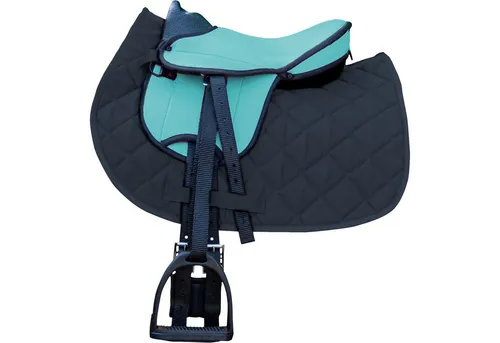 German Riding Sattelset für Shettys oder Holzpferde, Komplettset, Türkis