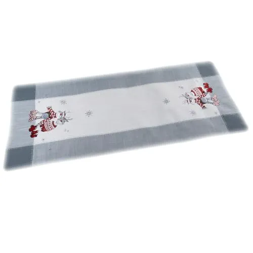 texpot Tischläufer 40 x 90 cm Stickerei lustiger Elch Weihnachten Tischband