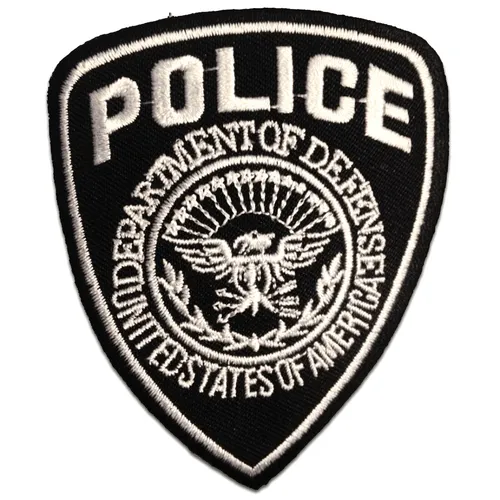 Aufnäher / Bügelbild - Police Polizei Logo - schwarz - 7 x 9 cm