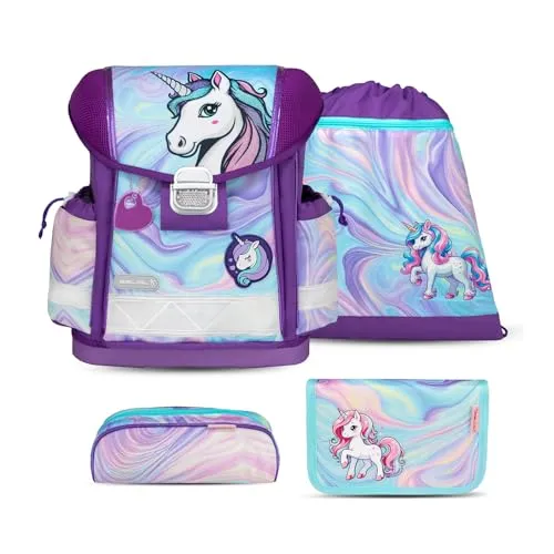 Belmil Classy Schulranzen Set 4 - teilig (403-13/AG/S) (Unicorn Dream)