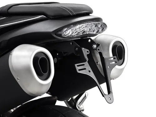 ZIEGER Kennzeichenhalter Basic für Triumph Speed Triple 1050 R - Modellspezifischer Kennzeichenhalter in Schwarz, inklusive Adapterplatte und Montageset für eine einfache Montage und optimalen Halt.