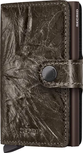 Secrid Miniwallet Crunch 10 cm - Bronze - Portemonnaie mit überraschend viel Platz, schützt Ihre Karten vor Biegen und unerwünschter Kommunikation. Ideal für jede Hosentasche, bietet Platz für bis zu 6 Karten und ist personalisierbar.