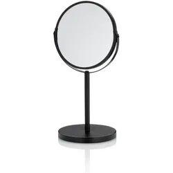 KELA Kosmetikspiegel Elias Metall schwarz KL-20674 - Kosmetikspiegel aus pulverbeschichtetem Metall, schwenkbar, Höhe 34,5 cm, mit 1-facher und 3-facher Vergrößerung - ideal für jeden Badezimmerstil.