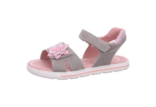 Lurchi 95L0033001 Sandale, ltgrey, 29 EU - Wanderschuhe mit Blumen-Applikation und glitzernden Riemchen, ideal für kleine Abenteurer und sommerliche Ausflüge