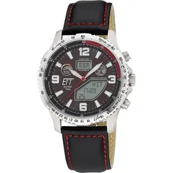 ETT Funkchronograph Professional World Timer EGT-11718-22L - Hochwertige ETT Armbanduhr mit Solar- und Funktechnologie für präzise Zeitmessung. Das elegante Lederarmband und das analoge sowie digitale Display kombinieren Stil und Funktionalität für jeden Anlass.
