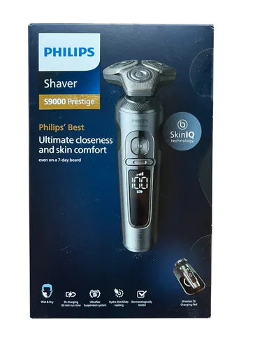 Philips Rasierer S9000 Prestige - Elektrischer Nass- und Trockenrasierer, ultimative Hautnähe mit SkinIQ-Technologie und NanoTech Klingen