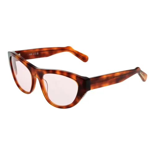 GCDS Sonnenbrille GD0010 53S 58 Damen Braun - Stylische Katzenaugen-Sonnenbrille für Damen, 100% UVA & UVB Schutz, ideal für sonnige Tage. In trendigem Braun mit rosa Gläsern, inklusive original Etui.