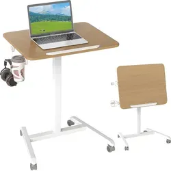 Verstellbarer, rollbarer Laptop-Tisch mit neigbarer Tischplatte (76-111 cm)