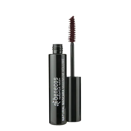 benecos Natural Beauty Mascara Maximum Volume smooth brown 8ml - Mascaras mit pflegender Formel aus Bio-Bienenwachs und Jojobaöl für fabelhaft dichte Wimpern in klassischem Braun, ideal für einen natürlichen Look.
