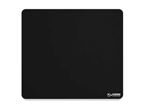 Glorious Gaming Cloth Gaming Mousepad (XL Heavy) - Gesteppte Ränder, Glatte Oberfläche für Speed & Control, Rutschfester Boden, waschmaschinenfest, groß (460 x 410 x 5mm) - Schwarz