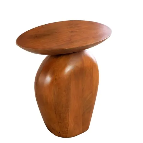 Riess Ambiente Massiver Beistelltisch Organic - 50cm - braun - Massiver Beistelltisch aus lackiertem Mangoholz mit ovaler Tischplatte. Ideal als Dekotisch oder Blickfang im Wohnraum. Sofort einsatzbereit, ganz ohne Montage.