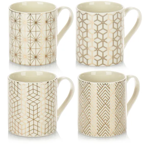 4-teiliges Kaffeetassen-Set im modernen Art-Deco-Style - Kaffe