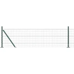 vidaXL Zaun mit Pfosten Grün 0,4 x 10 m Stahl - Gartenzäune aus hochwertigem Stahl, wetterbeständig und pflegeleicht - ideal für eine sichere Abgrenzung deines Außenbereichs.