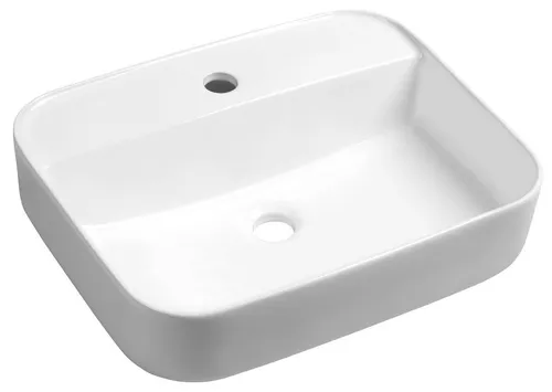 GARDA Keramik-Waschtisch 50x40 cm - Eleganz für Ihr Bad - Moderner Keramik-Waschtisch in Weiß, ideal zur Aufsatzmontage. Mit 1 Armaturloch für einfache Installation. Perfekt für stilvolle Badezimmergestaltungen.