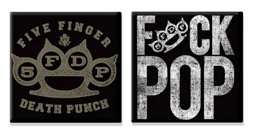Five Finger Death Punch 2 x Kühlschrankmagnet band logo Nue offiziell  Gift set