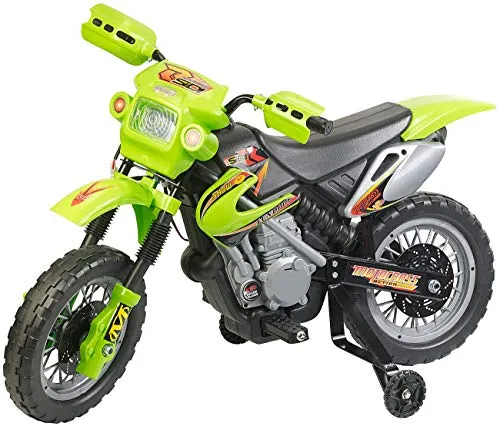 Playtastic Kinder Motorrad: Kinder-Elektromotorrad mit Stützrädern, Licht- & Sound-Effekte, 3 km/h (Kindermotorräder, Kindermotorrad Elektro, Kinderauto)