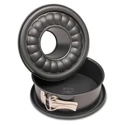 Dr. Oetker Tradition Springform 18cm - Backformen - Praktische Springform mit flachem und Rohrboden, ideal für Kuchen und Torten, in elegantem Schwarz.