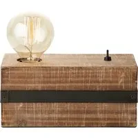 Brilliant Woodhill Tischleuchte - Vintage Design aus Holz - Lampen: Antike Tischlampe aus Holz mit E27-Sockel, ideal für gemütliche Wohnzimmerbeleuchtung und stilvolle Akzente.